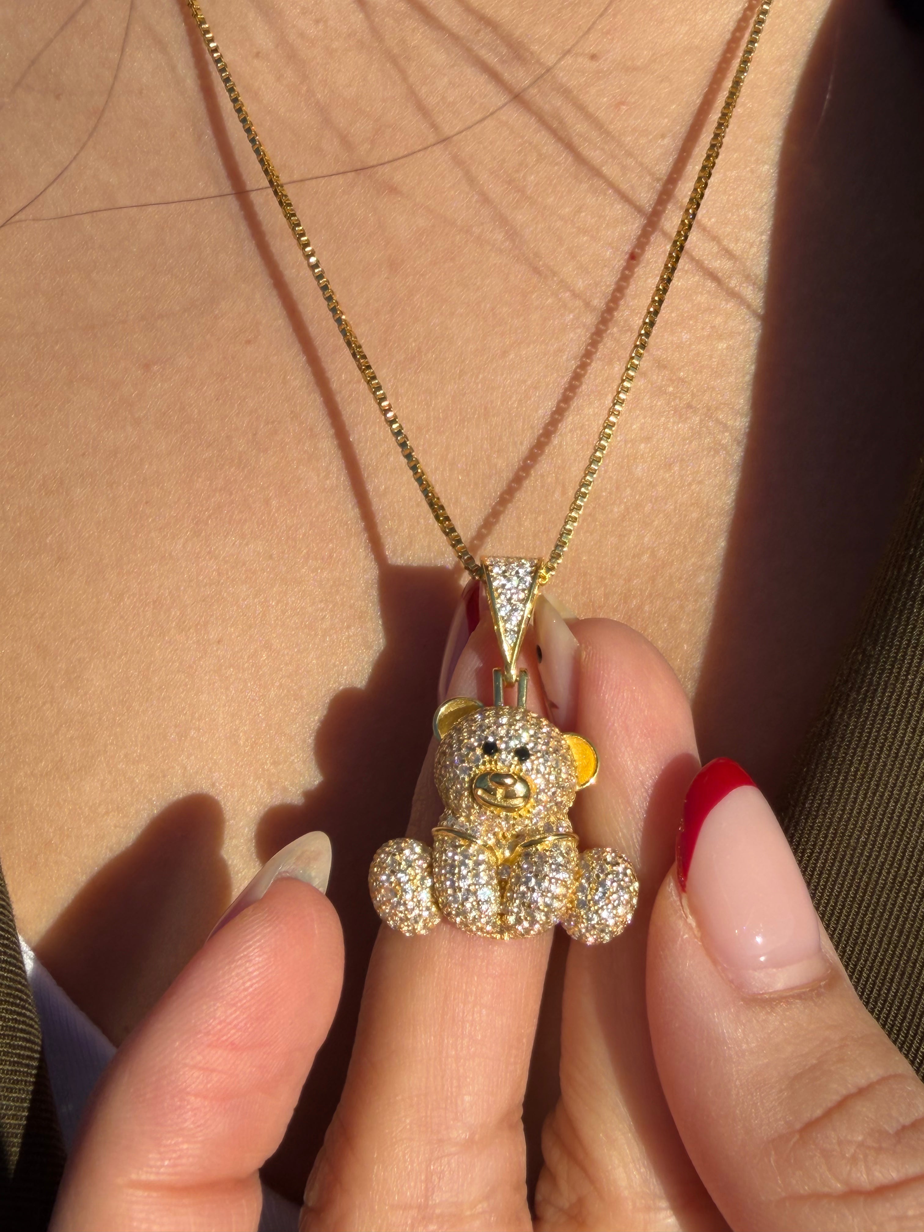 Iced Teddy Bear Necklace