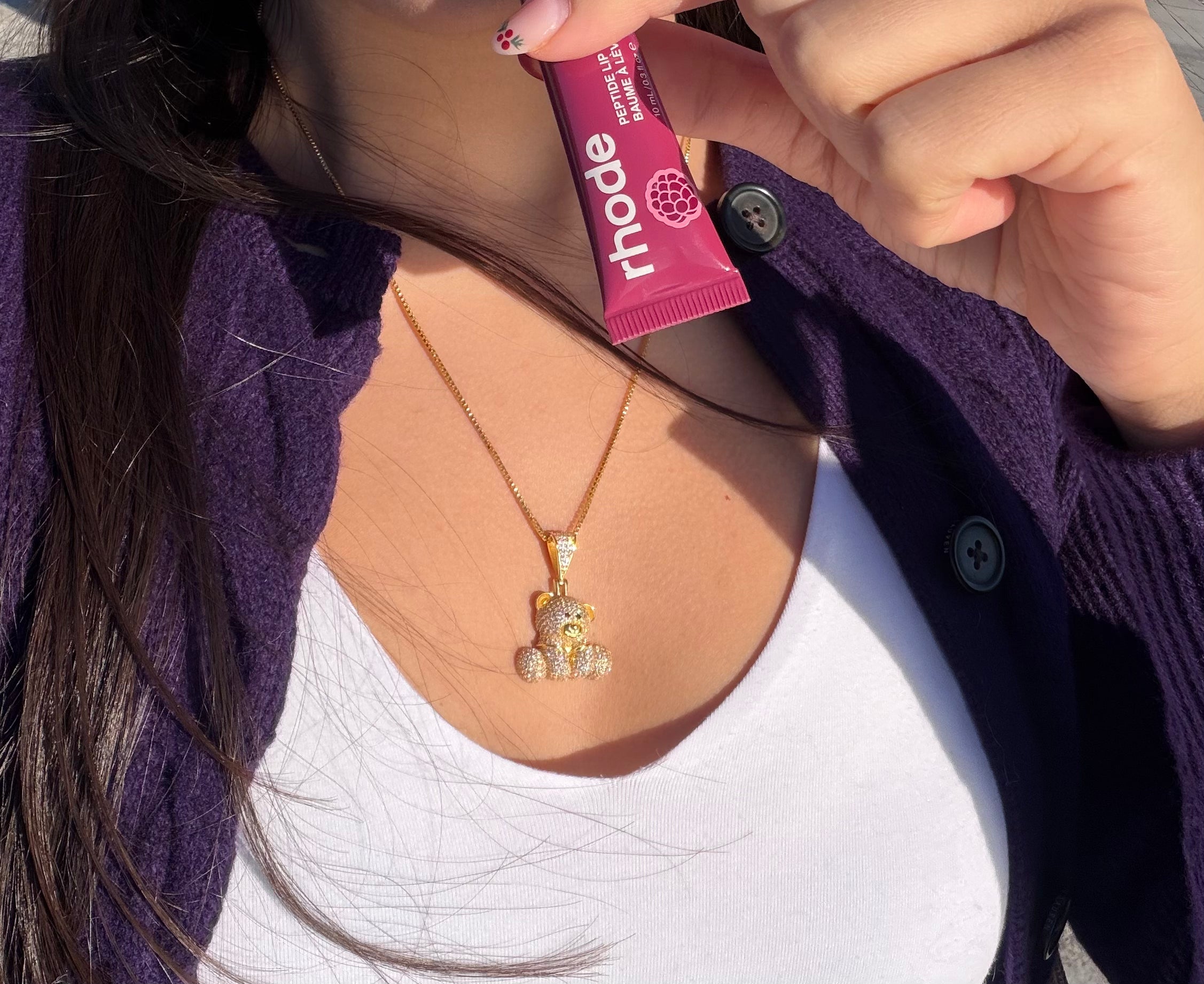 Iced Teddy Bear Necklace